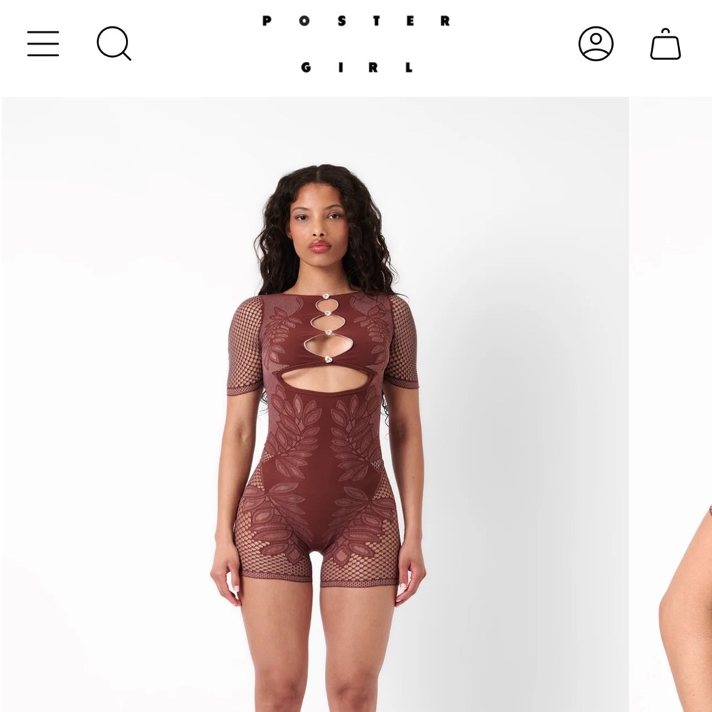 POSTER GIRL brown Mesh Bodysuit